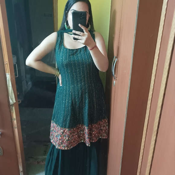 Other - Sequined top and sharara dupatta set